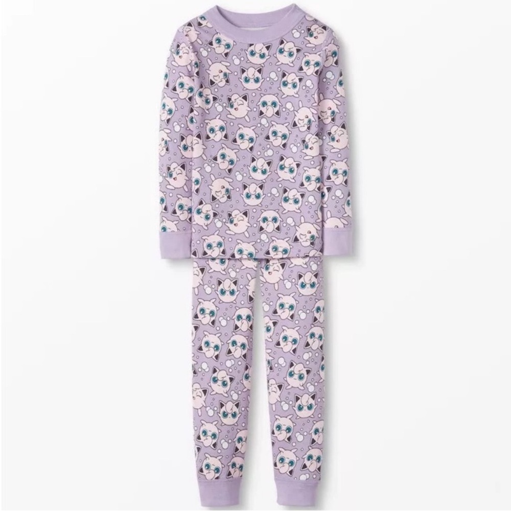 Hanna Andersson 12 Jigglypuff Pajama long John 0062 Set Girls purple organic